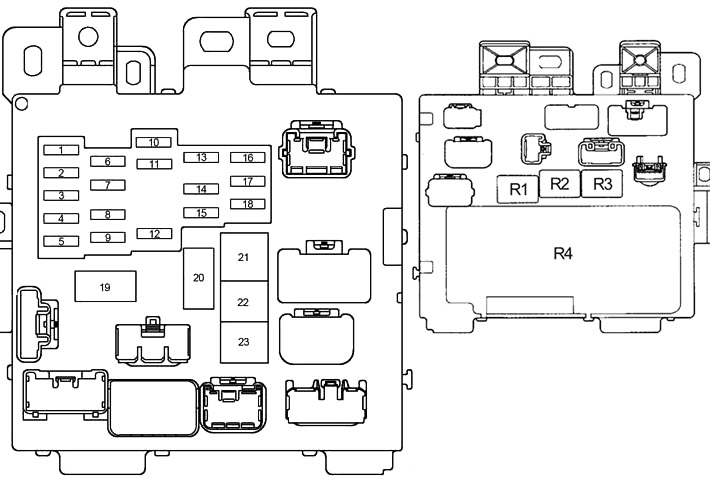 Toyota Camry XV20 (1996-2001) – Sicherungs- und Relaiskasten