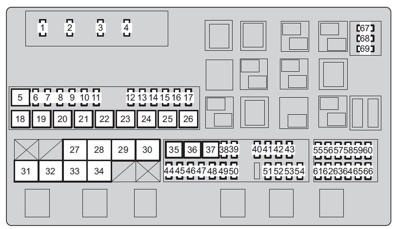 Toyota Land Cruiser 200 / J200 / V8 (2008-2013) – Sicherungs- und Relaiskasten