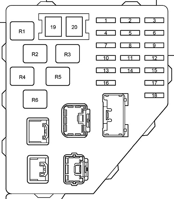 Toyota Prius (NHW11) (2000-2003) – Sicherungs- und Relaiskasten